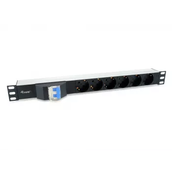 Equip 333312 maitinimo skirstytuvas (PDU) 6 AC lizdai 1U juodas