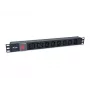 Equip 8-išvadų, 6 x IEC-C13 + 2 x IEC-C19 maitinimo paskirstymo įrenginys, įjungimo/išjungimo jungiklis, aliumininis korpusas
