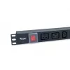 Equip 8-išvadų, 6 x IEC-C13 + 2 x IEC-C19 maitinimo paskirstymo įrenginys, įjungimo/išjungimo jungiklis, aliumininis korpusas