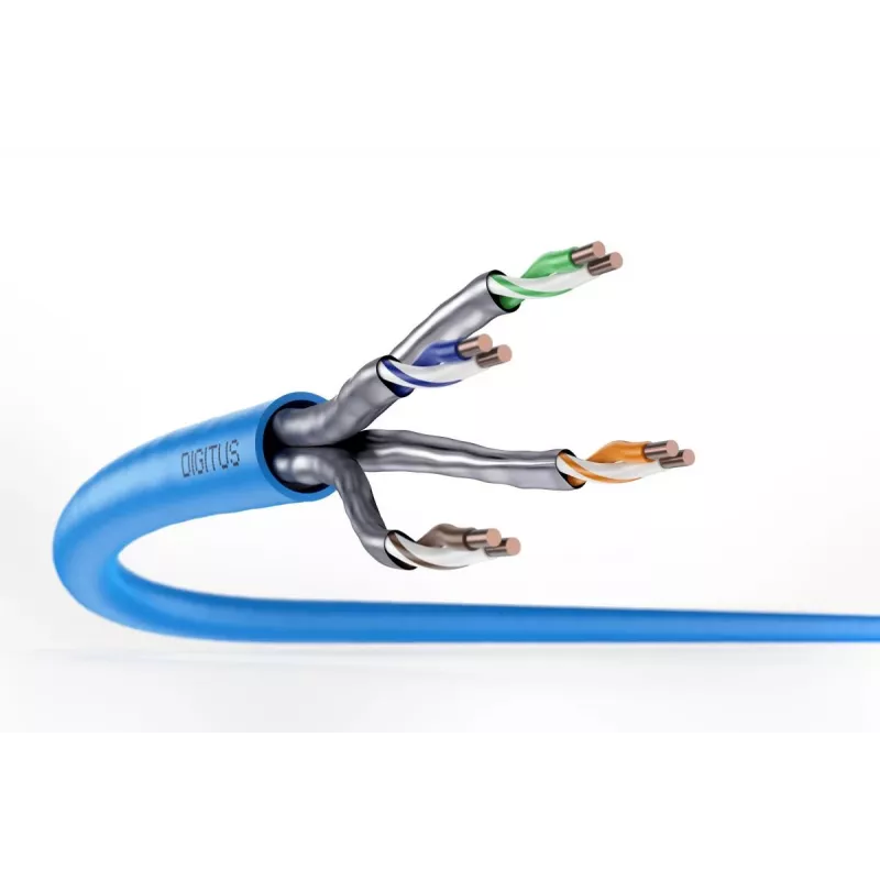 DIGITUS montavimo kabelis - CAT6a - U/FTP - AWG 23/1 - 100m - Mėlyna