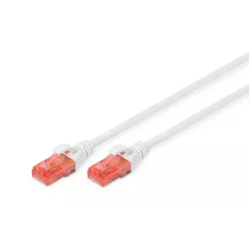 DIGITUS jungiamasis kabelis - CAT6 - U/UTP - Snagless - Cu - 1m - Baltas