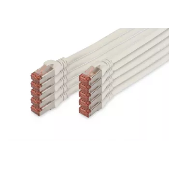DIGITUS Patch kabelis - CAT6 - S/FTP - Snagless - Cu - 5m - baltas - 10 vnt