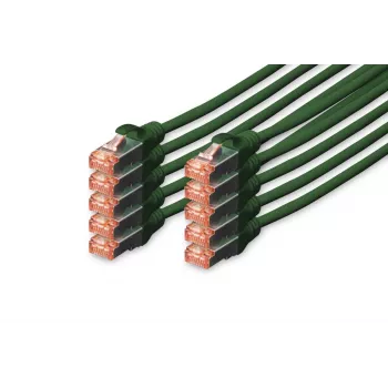 DIGITUS Patch kabelis - CAT6 - S/FTP - Snagless - Cu - 5m - žalias - 10 vnt.