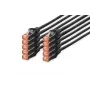 DIGITUS Patch kabelis varinis laidininkas - CAT6 - S/FTP - Snagless - 25 cm - juoda - 10 vnt