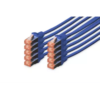 DIGITUS Patch kabelis - CAT6 - S/FTP - Snagless - Cu - 2 m - mėlyna - 10 vnt.