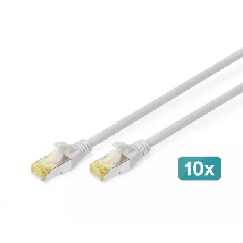 DIGITUS Patch kabelis - CAT6a - S/FTP - Snagless - Cu - 0,25 m - pilka - 10 vnt.