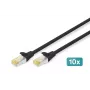 DIGITUS Patch kabelis - CAT6a - S/FTP - su apsauga nuo užsikabinimo - 3 m - juoda - 10 vnt. pakuotė