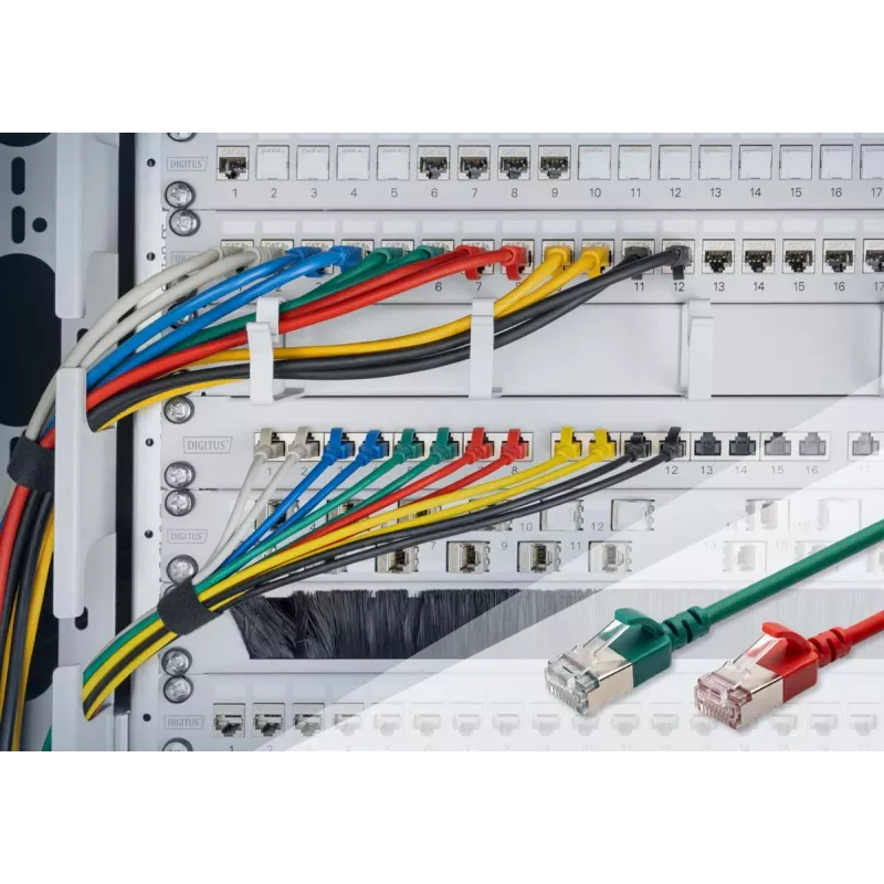 DIGITUS Slim Patch laidas - CAT6A - F-FTP - 2m - Geltona