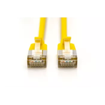 DIGITUS Slim Patch laidas - CAT6A - F-FTP - 1m - Geltonas