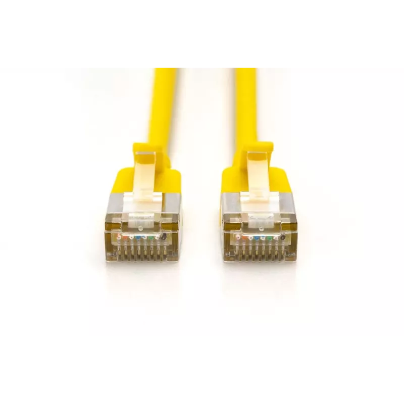 DIGITUS Slim Patch laidas - CAT6A - F-FTP - 30cm - Geltona