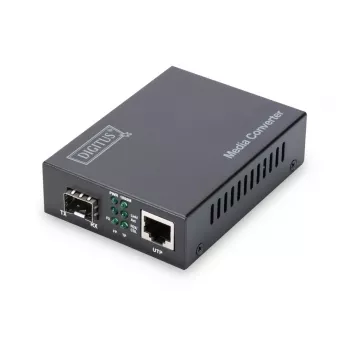 DIGITUS Media keitiklis, SFP 10/100/1000Base-T į SFP atvirą lizdą, su maitinimo šaltiniu, be SFP modulio