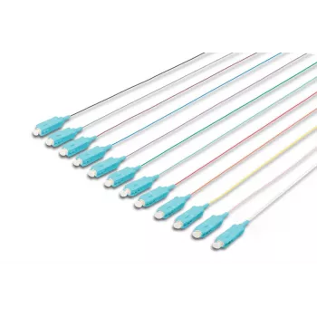 DIGITUS SC Fiber Pigtail Laisvas Buferis 50/125 µ 12 vnt. – Spalvų kodas DIN IEC 304 Ilgis 2 m Klasė OM3