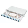 DIGITUS Fiber Optic Sliding Splice Box, 1U, su 12x SC duplex, M25 sraigtu, sujungimo kasete, spalvotais pigtailiais OS2, adapteriais