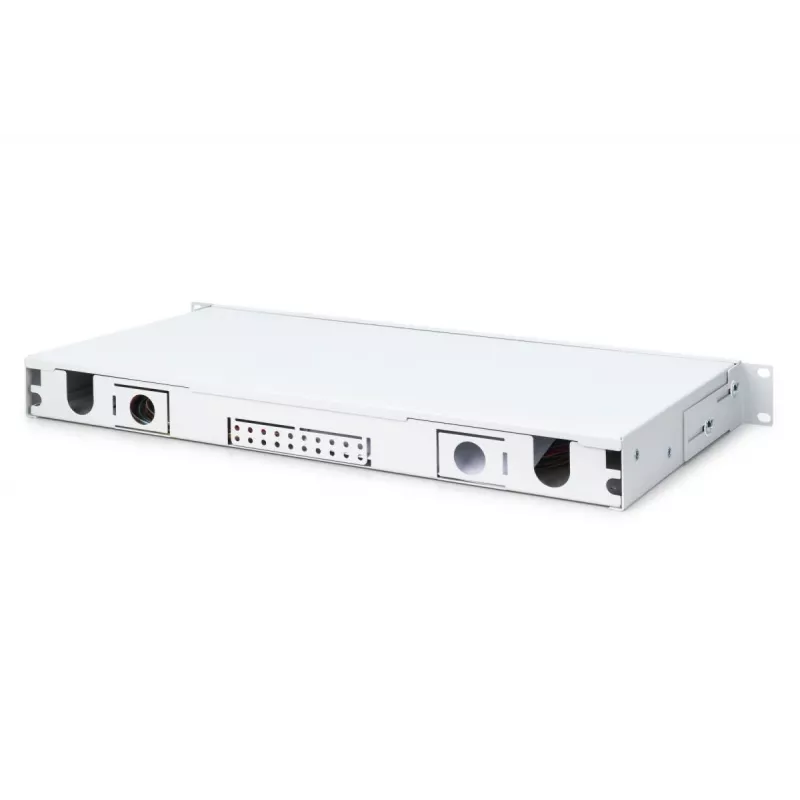 DIGITUS Skaidulinės optikos slankioji sujungimo dėžė, 1U, su 12x LC duplex, M25 varžtu, sujungimo kasetė OM3 spalvotais pigtailiais ir adapteriais