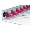 DIGITUS DN-96331-4 1U stumdomoji šviesolaidinė sujungimo dėžė, 12x LC duplex, su M25 sraigtu, sujungimo kasete, spalvotais pigtailiais OM4, adapteriais