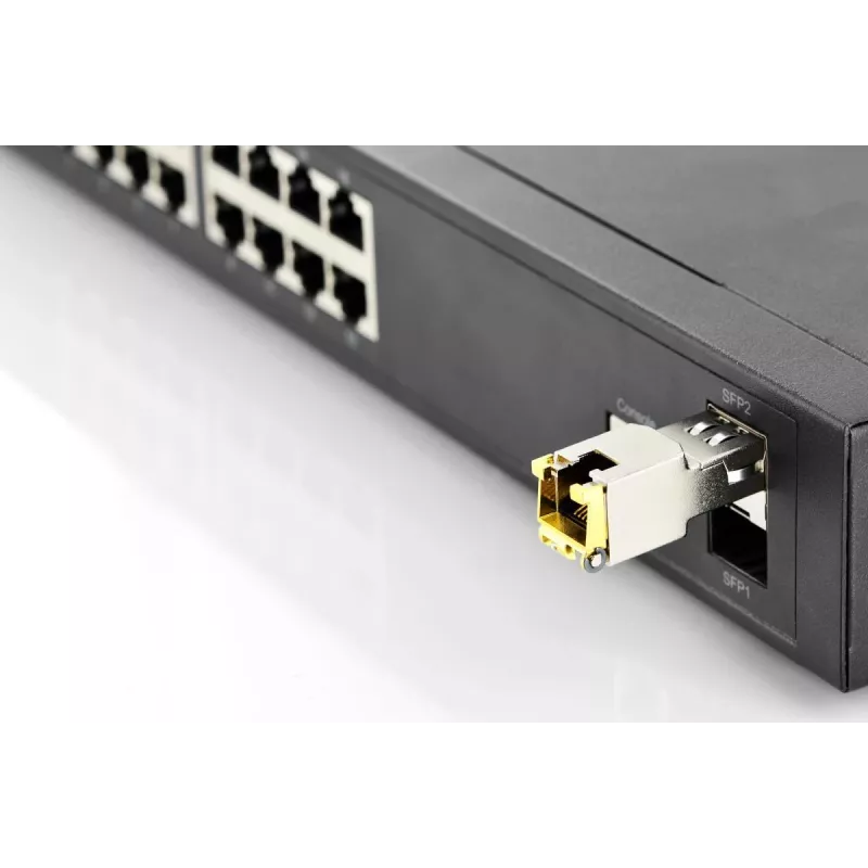 DIGITUS Mini GBIC vario SFP modulis 10G 100m, palaiko 10G, 5G, 2.5G, 1G Base-T