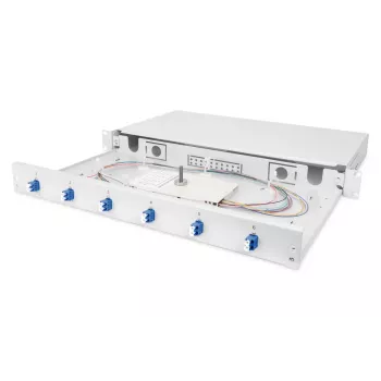 DIGITUS Fiber Optic Splice Box LC OS2 1U 6xLC-DX su pigtailais ir movomis