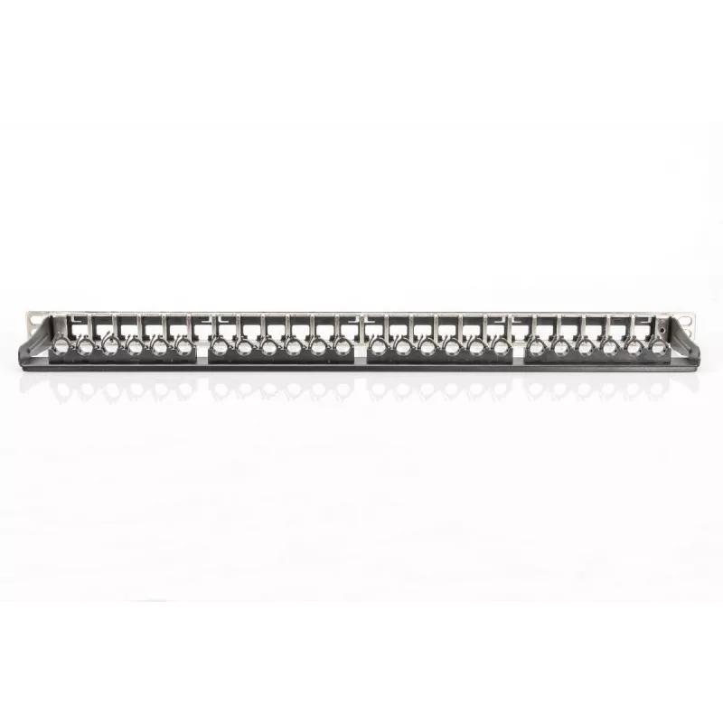 DIGITUS DN-91422 ekranuotas 24 prievadų pataisos skydelis, 0.5U, juodas RAL 9005