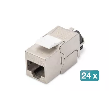 DIGITUS CAT6A ekranuotas Keystone modulis - įrankiams nereikalingas montavimas - intelektualus kabelio valdiklis - 24 vnt.