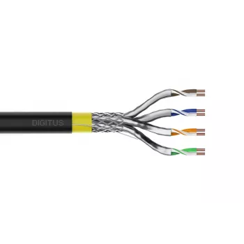 DIGITUS montavimo kabelis - CAT 7A - S/FTP - AWG 22/1 vienagyslis - 500 m - geltonas - Dca-s1a d1 a1