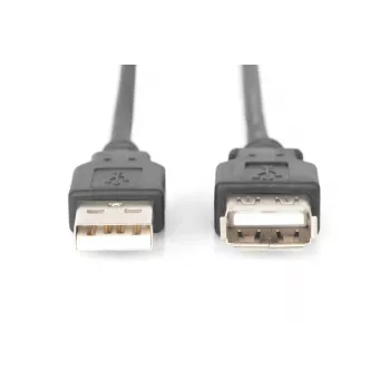 DIGITUS USB 2.0 prailginimo kabelis, A tipo kištukas / lizdas, 2 m, juodas