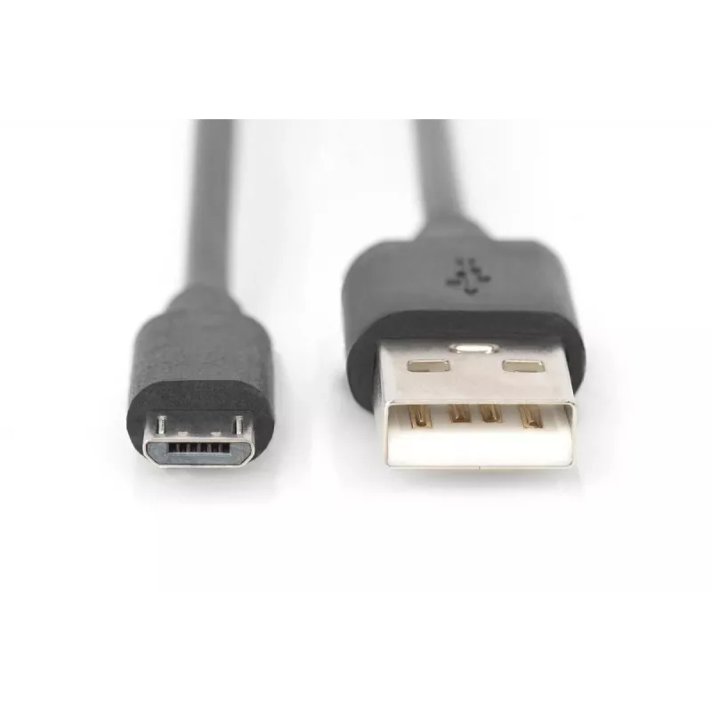 DIGITUS USB 2.0 jungiamasis laidas, A tipo – Micro B (M/M), 2 m, juodas