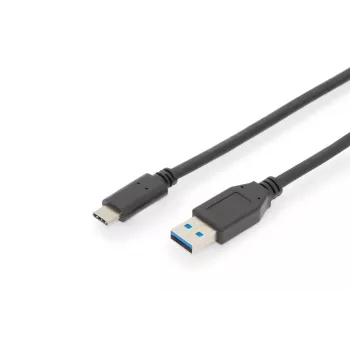 DIGITUS ASSMANN USB Type-C jungiamasis laidas, Type C į A M/M, 1 m, pilnai aprūpintas, Gen2, 3 A, 10 Gb/s, 3.1 versija, CE, juodas