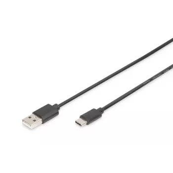 DIGITUS ASSMANN USB Type-C jungiamasis laidas, tipo C į A M/M, 2m 3A, 480MB, 2.0 versija, juodas