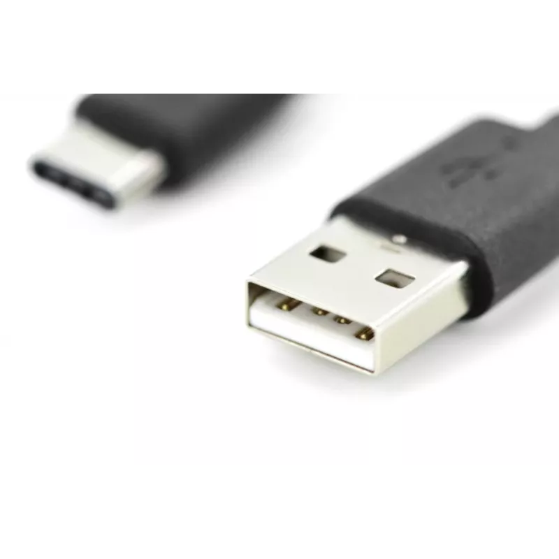 DIGITUS ASSMANN USB Type-C jungiamasis laidas, tipo C į A M/M, 2m 3A, 480MB, 2.0 versija, juodas