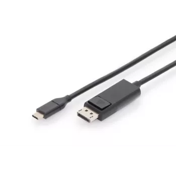 DIGITUS USB Type-C adapterinis kabelis, Type-C → DP M/M, 2 m, 4K/60 Hz, 32,4 Gb/s, CE, juoda