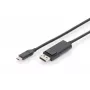 DIGITUS USB Type-C adapterinis kabelis, Type-C → DP M/M, 2 m, 4K/60 Hz, 32,4 Gb/s, CE, juoda