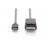 DIGITUS USB Type-C adapterinis kabelis, Type-C → DP M/M, 2 m, 4K/60 Hz, 32,4 Gb/s, CE, juoda
