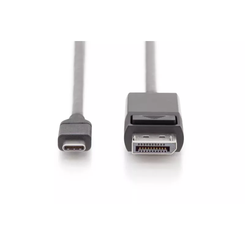 DIGITUS USB Type-C adapterinis kabelis, Type-C → DP M/M, 2 m, 4K/60 Hz, 32,4 Gb/s, CE, juoda