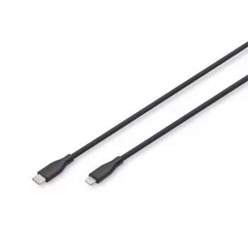 DIGITUS USB Silikoninis įkrovimo kabelis USB-C – Lightning USB 2.0 60W – 50cm juodas
