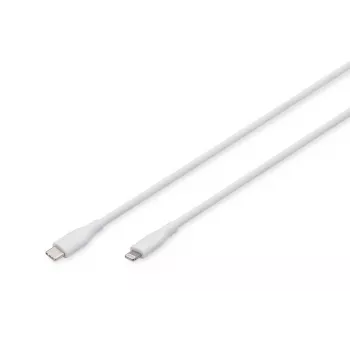DIGITUS USB silikoninis įkrovimo laidas USB-C - Lightning USB 2.0 60W - 50cm baltas
