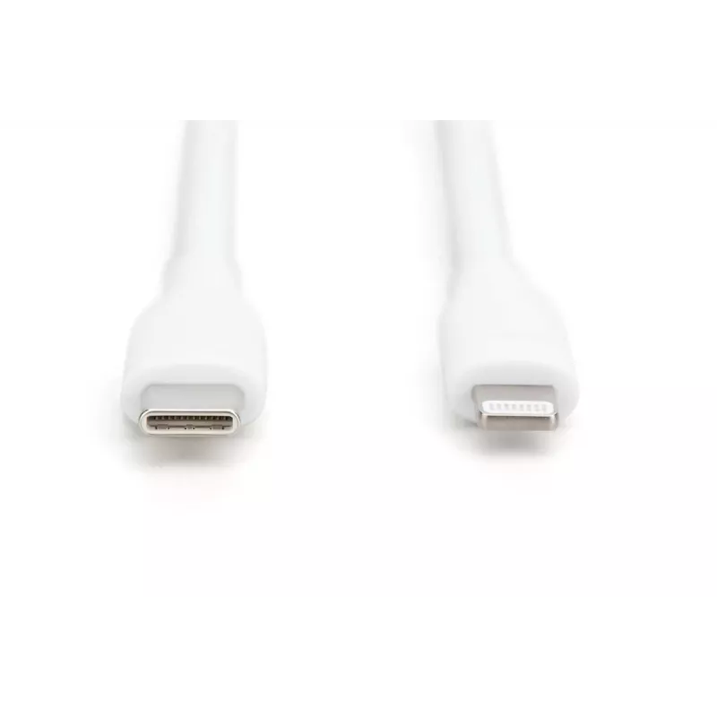 DIGITUS USB silikoninis įkrovimo laidas USB-C - Lightning USB 2.0 60W - 50cm baltas