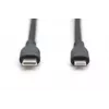 DIGITUS USB silikoninis įkrovimo laidas USB-C – Lightning USB 2.0 60W – 1m juodas