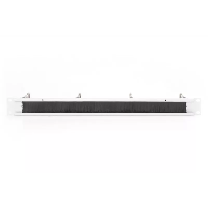 DIGITUS 1U kabelių tvarkymo panelė su šepečiais 4x plieniniai žiedai 40x75 mm, pilka (RAL 7035)