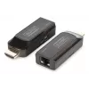DIGITUS DS-55203 Mini HDMI prailgintuvų rinkinys, Full HD 50 m per CAT6/6A/7, maitinimas per Micro USB, juodas