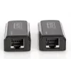 DIGITUS DS-55203 Mini HDMI prailgintuvų rinkinys, Full HD 50 m per CAT6/6A/7, maitinimas per Micro USB, juodas