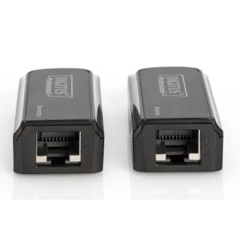 DIGITUS DS-55203 Mini HDMI prailgintuvų rinkinys, Full HD 50 m per CAT6/6A/7, maitinimas per Micro USB, juodas