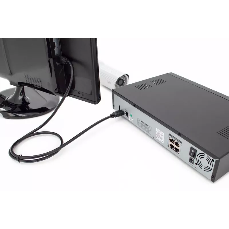 DIGITUS HDMI Premium High Speed jungiamasis laidas, tipas A M/M, 1 m su Ethernet, Ultra HD 60p, juodas