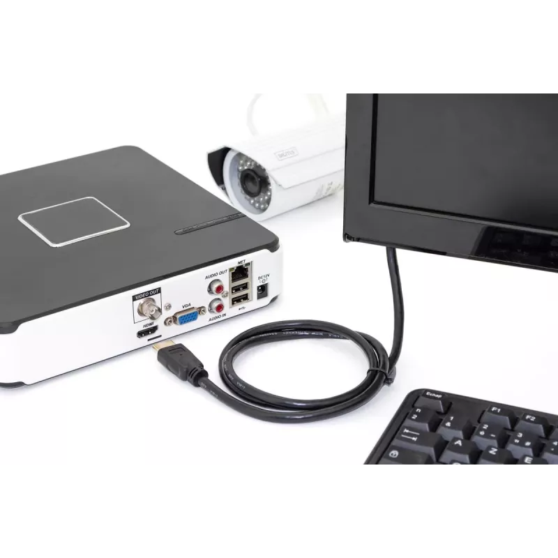 DIGITUS HDMI Premium High Speed jungiamasis laidas, tipas A M/M, 1 m su Ethernet, Ultra HD 60p, juodas