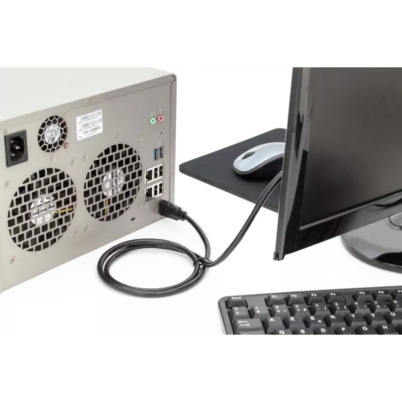 DIGITUS HDMI Premium High Speed jungiamasis laidas, tipas A M/M, 1 m su Ethernet, Ultra HD 60p, juodas