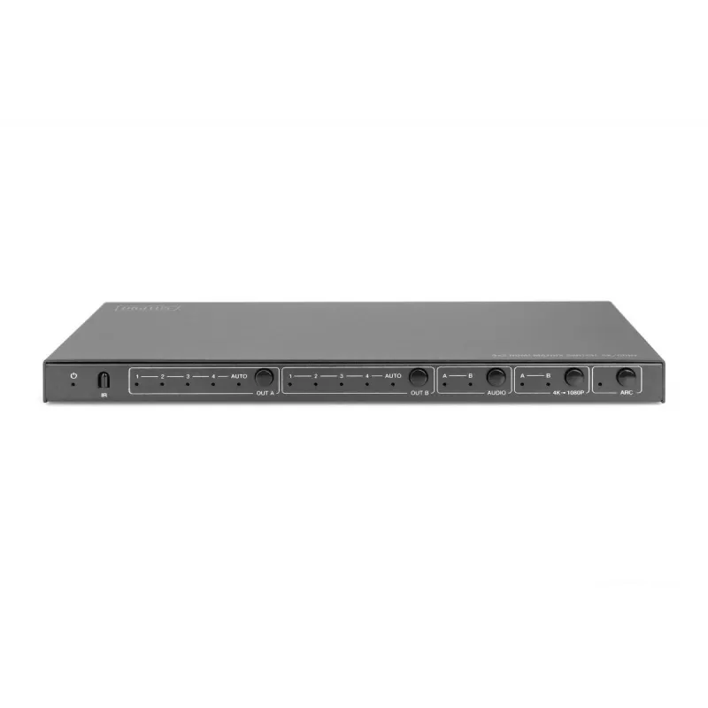 DIGITUS 4x2 HDMI Matricinis Perjungiklis 4K/60Hz Scaler EDID ARC HDCP 2.2 18 Gbps