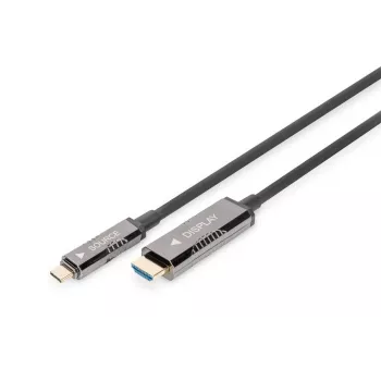 DIGITUS USB-C į HDMI AOC FO adapterio kabelis, HDMI 2.0, 4K@60Hz, 20 m