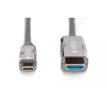 DIGITUS USB-C į HDMI AOC FO adapterio kabelis, HDMI 2.0, 4K@60Hz, 20 m