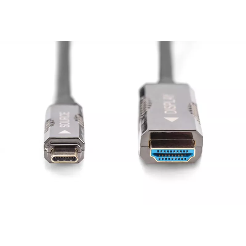 DIGITUS USB-C į HDMI AOC FO adapterio kabelis, HDMI 2.0, 4K@60Hz, 20 m