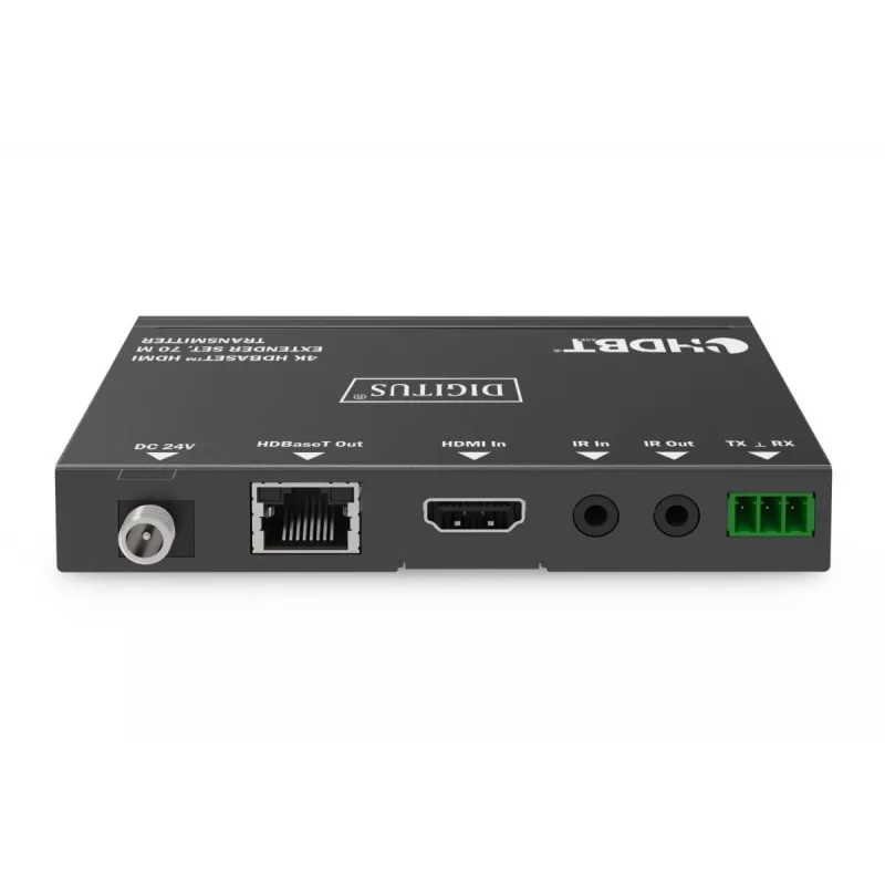 DIGITUS 4K HDBaseT prailgintuvų rinkinys 70 m PoC RS232 IR juodas