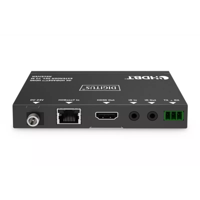 DIGITUS 4K HDBaseT prailgintuvų rinkinys 70 m PoC RS232 IR juodas